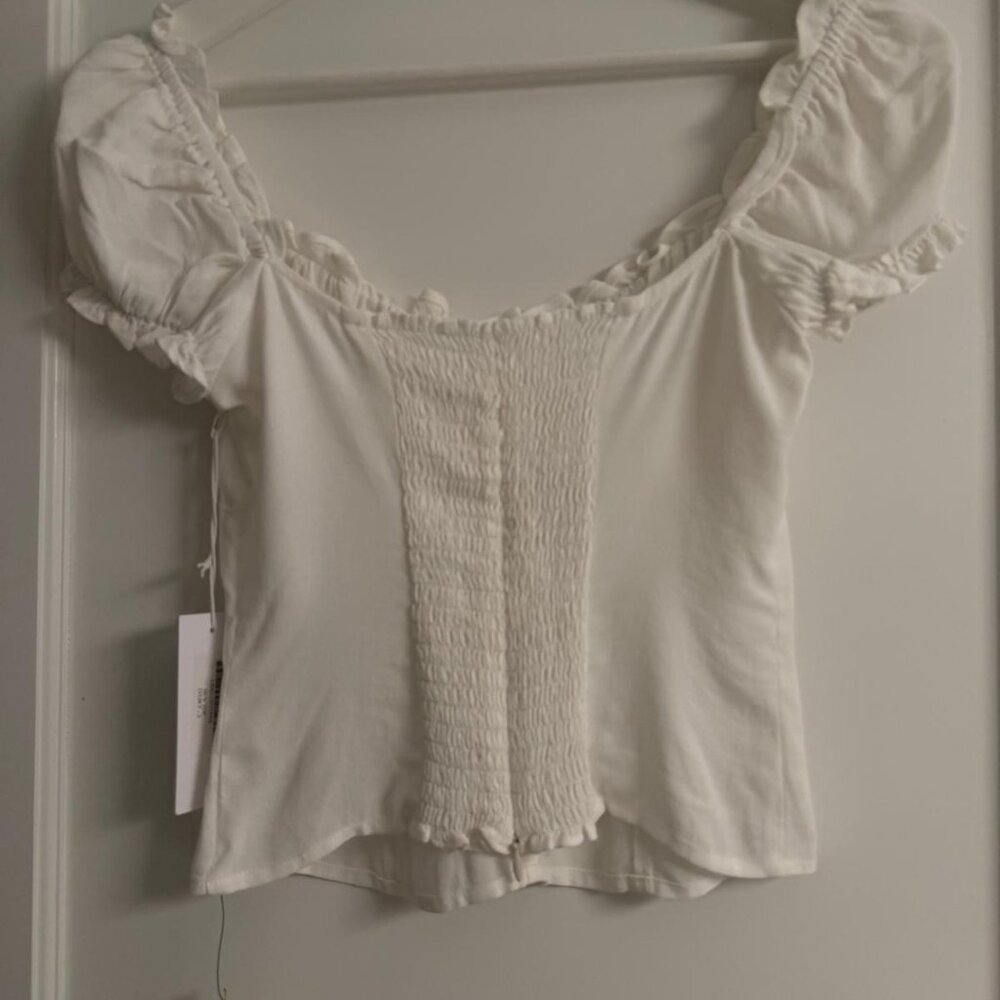 Reformation Bev Top ivory size US 2 BNWT - Picture 8 of 9